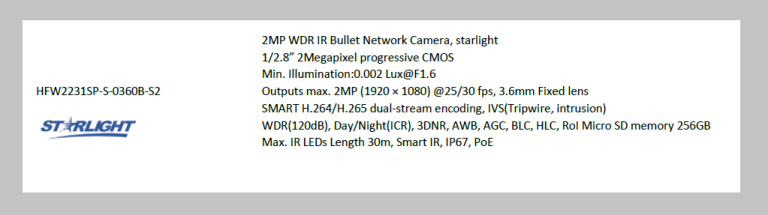 دوربین بولت 2 مگاپیکسل داهوا مدل 2231