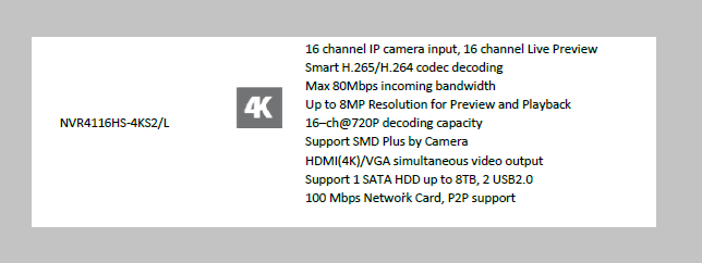 دستگاه ذخیره ساز NVR داهوا مدل NVR4116HS-4KS2/L