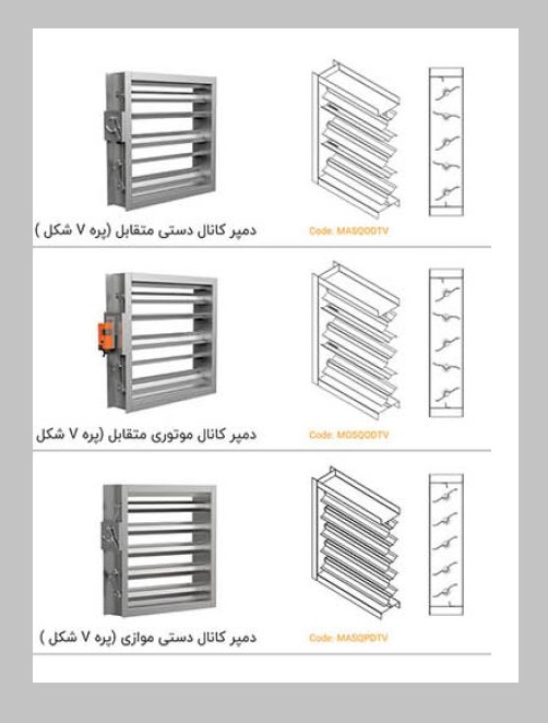 دمپر موتوری هوای تازه پاركينگ