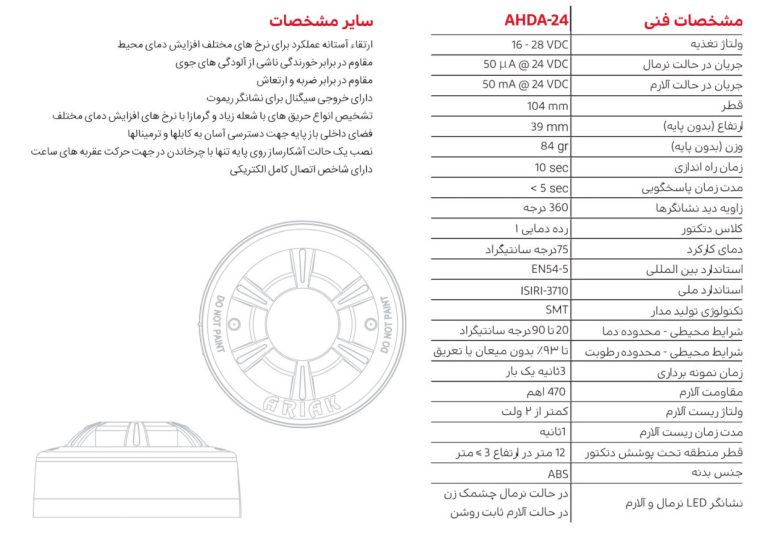 ariak convectional ROR Heat detector AHDA